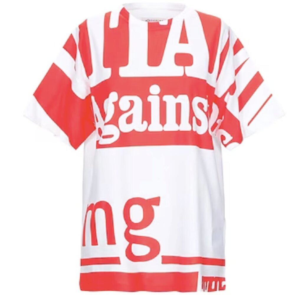 Maison Margiela Red and white crew neck Tee M